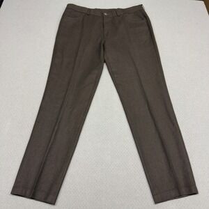 Jack Victor Pants Mens 35x30 Brown Wool Sage Dress Slacks Preppy Business